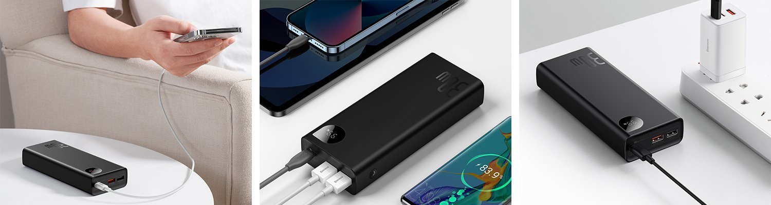 Baseus Adaman 2021 Edition 30W 20.000 mAh Dijital Ekranlı Powerbank