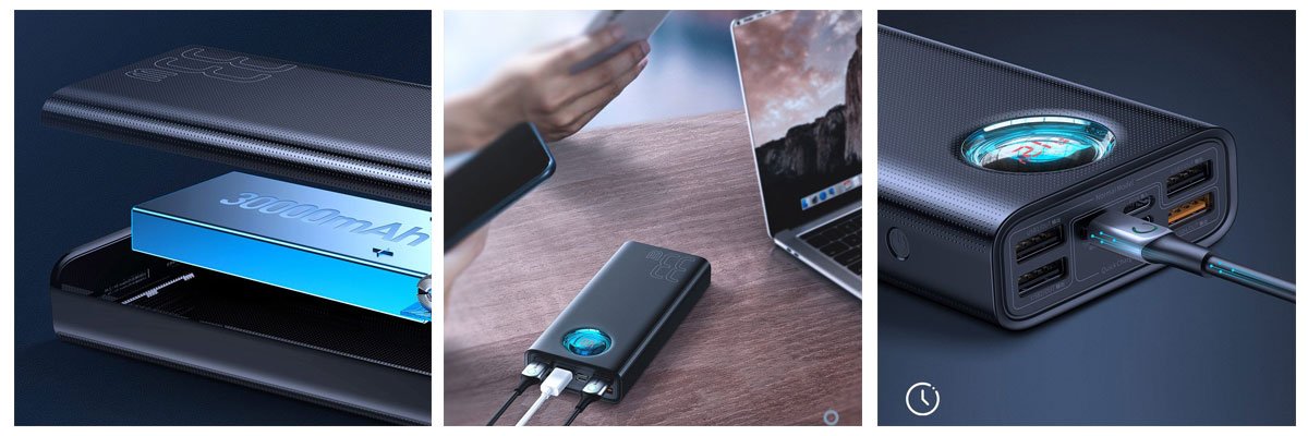 Baseus Amblight 30.000mAh Digital Display QC 3.0 + 33W + PD 3.0 Powerbank